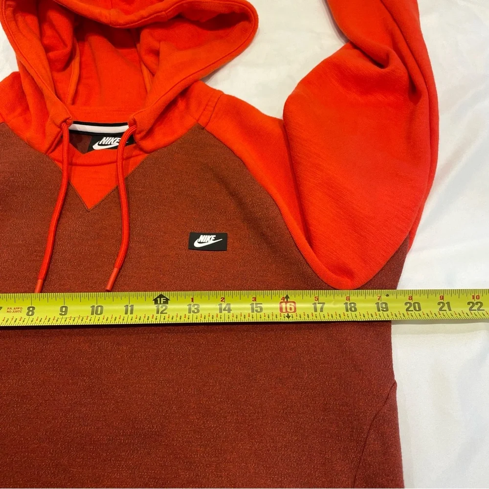 Nike Draw String Long Sleeve Hoodie Two‎ Tone Color Block Red Size Small Unisex